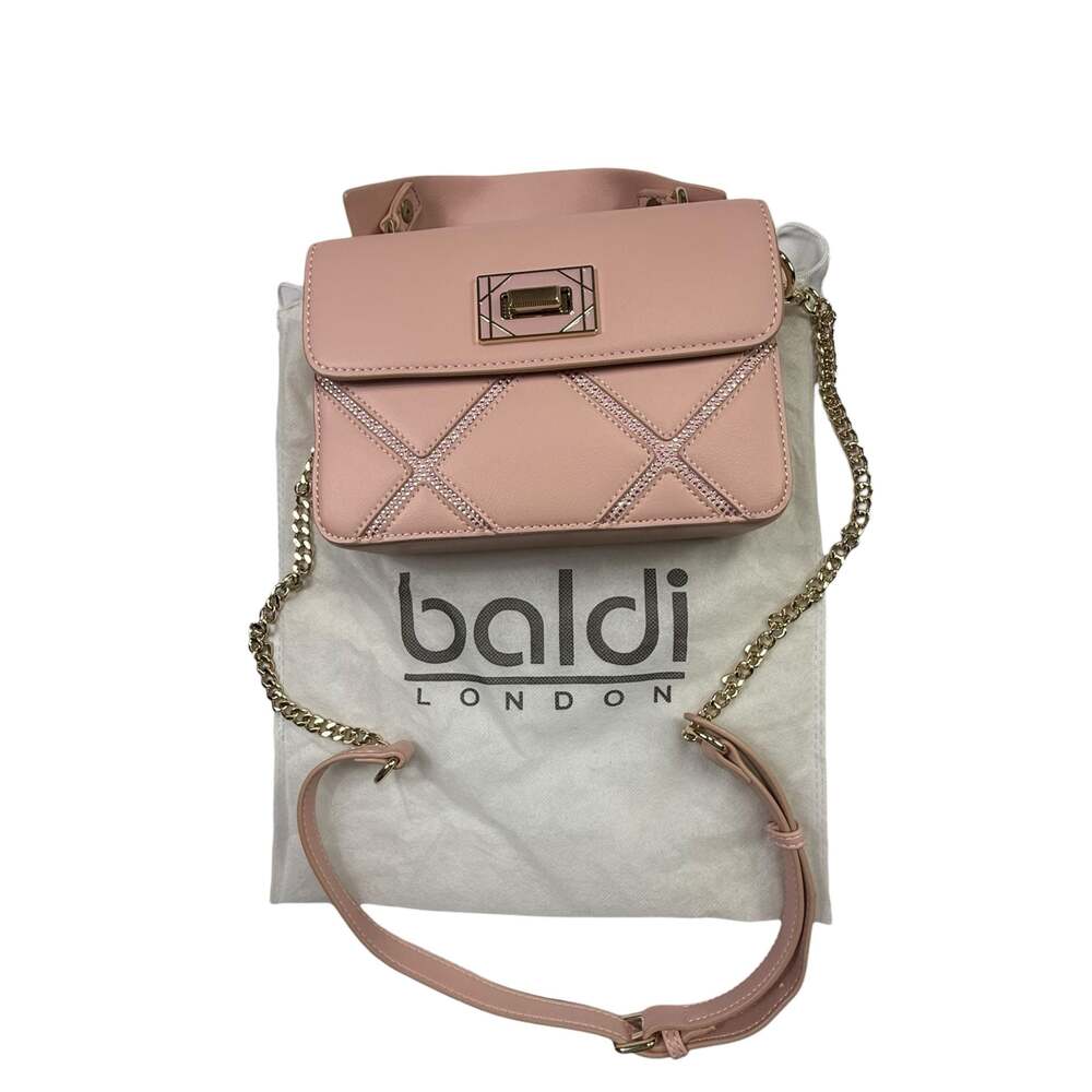 Baldi London Pink Rhinestone Geometric Crossbody Bag
